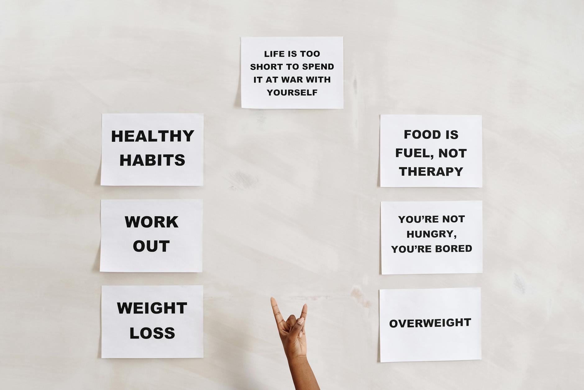Motivational quotes promoting healthy living, fitness, and wellness habits.